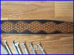 RIFLE SLING HAND TOOLED CUSTOM MADE, BROWN, QUALITY LEATHER