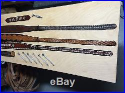 RIFLE SLING HAND TOOLED CUSTOM MADE, BROWN, QUALITY LEATHER