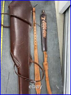 RSR leather Rifle Scabbards With Leather Rifle Slings 45