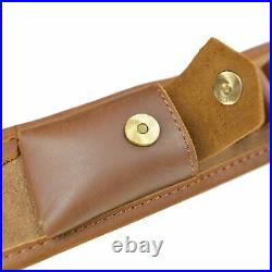Retro Padded Leather Rifle Sling Gun Carry Strap Cartridge Shell Holder 2 Colors