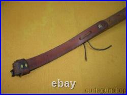 Rifle Sling 1 Inch Cobra Smooth Brown Leather with Swivels