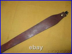 Rifle Sling 1 Inch Cobra Smooth Brown Leather with Swivels