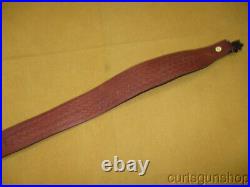 Rifle Sling 1 Inch Cobra Style Brown Leather with Q. D. Swivels