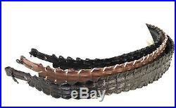 Rifle Sling Alligator Leather Padded Belt with Swivels, Durable Gun Strap. One