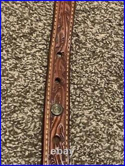 Rifle Sling Fancy Tooled Leather Vintage Ted Blocker Very Very Cool Great Shape