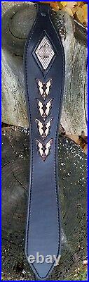 Rifle Sling Natural 3D Diamond Snakeskin Hand Tooled Winged Pattern