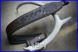 Rifle Sling, Seelye Leather Works, Hand tooled in the USA, Brown Viking Sling