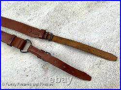 Romanian SKS Rifle Sling, All Leather, Original Military Surplus, #675