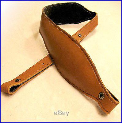 Rustic Maple Leather Rifle Sling Padded Handmade in USA