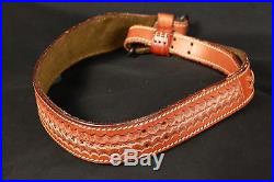 Safariland Cobra Rifle Sling, Brown Leather Basket Weave & Quick Detach Swivels