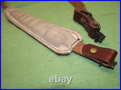 Savage Brown Leather Padded Rifle Sling Suede Lined