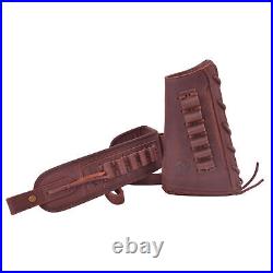 Set of Leather Rifle Buttstock Sleeve with Gun Slot Sling. 308.357.30/30.22LR