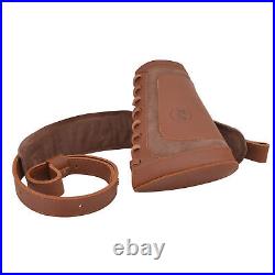 Set of Leather Rifle Buttstock with Ammo Holder Sling Strap for. 30-06.22MAG 12GA