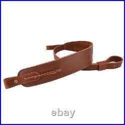 Set of Leather Rifle/Shotgun Buttstock Magazine Pouch with Matched Sling Strap