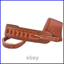 Set of Leather Rifle/ Shotgun Recoil Pad with Ammo Strap Sling for. 308.22LR 12GA