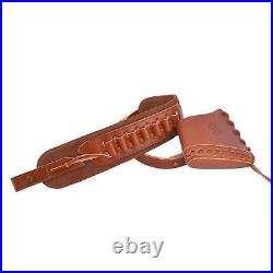 Set of Leather Rifle/ Shotgun Recoil Pad with Ammo Strap Sling for. 308.22LR 12GA