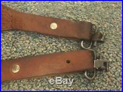 Smith & Wesson Brown Leather Gun RIFLE SLING With Swivels Shooting Hunting