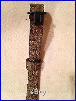 Snake skin Gun sling Prairie Rattlesnake / leather hand crafted adjustable