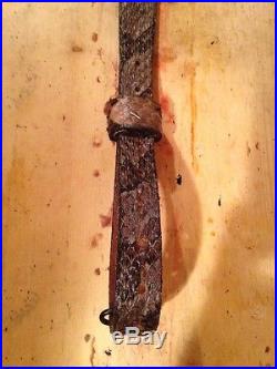 Snake skin Gun sling Timber Rattlesnake and leather hand crafted adjustable