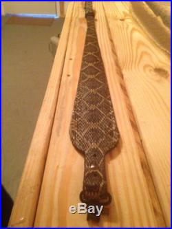 Snake skin Gun sling Western Diamondback and leather hand crafted adjustable