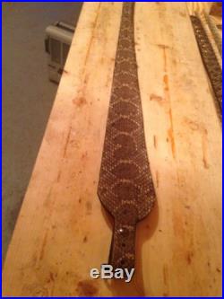 Snake skin Gun sling Western Diamondback and leather hand crafted adjustable