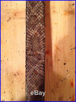 Snake skin Gun sling Western Diamondback and leather hand crafted adjustable