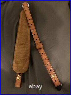 Stalker Tan Leather Cobra Style Rifle Sling With Swivel