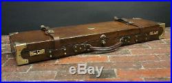 Stunning Oak & Leather Cast Brass Gun by Westley Richards