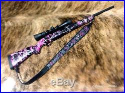 Suede Lined Custom Leather Gun Sling Pink Purple Rose Muddy Girl Handmade Rifle