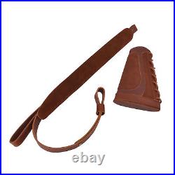 Suit of Cowhide Leather Rifle Buttstock with Carry Sling for. 30-30.22MAG 12GA