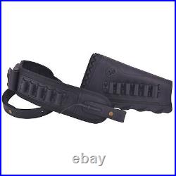 Suit of Leather Gun Ammo Buttstock with Matched Sling. 308.357.22LR 12GA 410GA