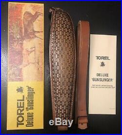 TOREL Leather Strap Padded Basket Weave Rifle Sling Deluxe NEW OLD STOCK IN BOX