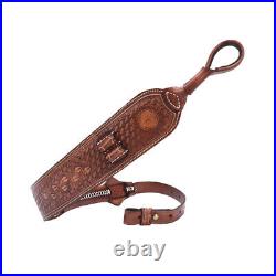 TOURBON Leather Gun Sling for Barrel No Drill Mount. 243 Ammo Carrying Holder