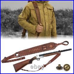 TOURBON Leather Rifle Sling Gun Muzzleloading Ammo Strap Barrel Mounted