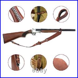 TOURBON Leather Rifle Sling Gun Muzzleloading Ammo Strap Barrel Mounted