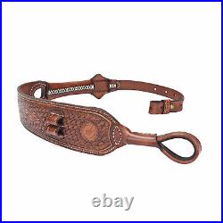 TOURBON Vintage Leather None Drill Strap Set with Rifle Buttstock Cover for Gift