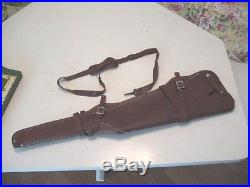 Tan Leather Rifle Scabbard Holster Shoulder Sling