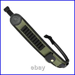 Tourbon 30-06/270 Rifle Sling Ammo Holder Pouch Finger Rest Strap Adjustable USA