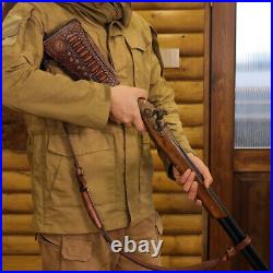 Tourbon Hunting Leather No Drill Gun Sling Strap + Rifle Stock Cover Recoil Pad