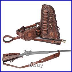 Tourbon Hunting Leather No Drill Gun Sling Strap or Rifle Stock Cover Recoil Pad