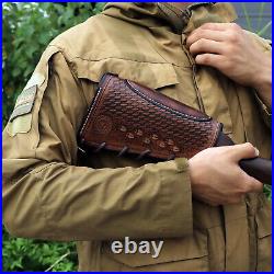 Tourbon Retro Leather No Drill Gun Slings Strap+Rifle Buttstock Cover Recoil Pad