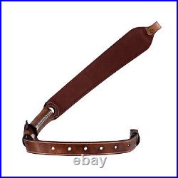 Tourbon Retro Leather Rifle Sling Gun Carry Strap Finger Rest Hunting Adjustable