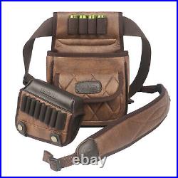 Tourbon Rifle Ammo Holder Cheek Rest Raiser+Gun Sling+Ammo Waist Pack PU Leather