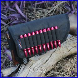 Tourbon Rifle Cheek Raiser Rest Bullet Holder+Leather Shotgun Sling Swivels Clip
