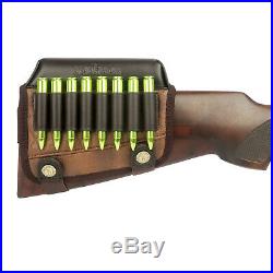 Tourbon Shotgun Shell Pouch Bag PU&Leather Rifle Cheek Rest Padded Gun Sling Set
