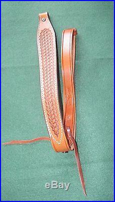 Triple K #60 Top Grain Basketweave Leather Rifle Sling Mint Condition