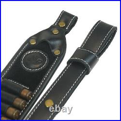 UK 1 Set Leather Canvas Recoil Pad + Rifle Gun Ammo Shoulder Sling For Hunting
