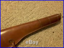UNMARKED Heiser style Leather Gun Case Leather Rifle Case with sling 50 BY 8
