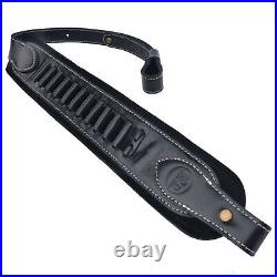 USA Leather Rifle Sling For. 357.30-30 Cartridge Ammo Suede Leather Gun Strap