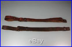 US WW1 WW2 Hunter Brown Leather M1903 Commerci Leather Rifle Sling Parts Lot S24